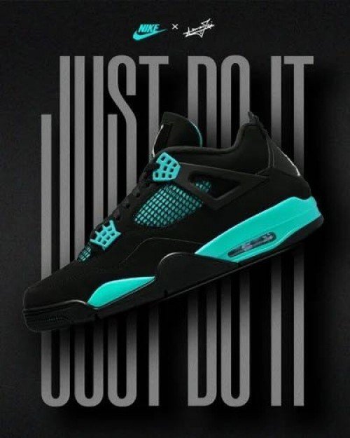 NK JORDA_N RETRO 4 TIFFANY [BLACK / SEA GREEN] 1109025
