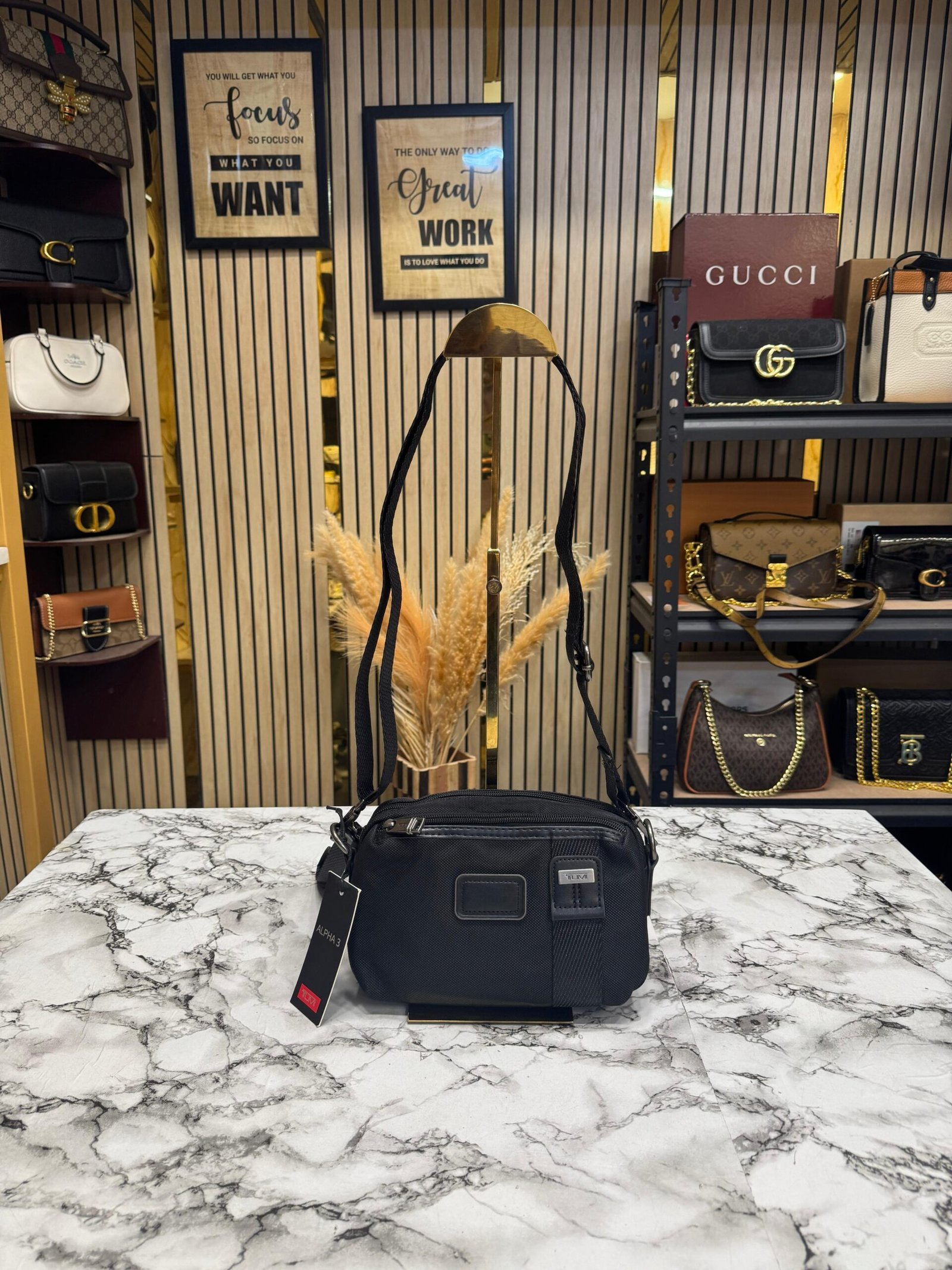 TUMI ALPHA 3 SIDE BAG ( BLACK )